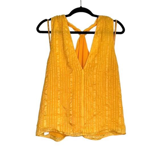 NWOT Frame Draped Halter Yellow Orange Silk Sleeveless Top MEDIUM - Picture 3 of 9